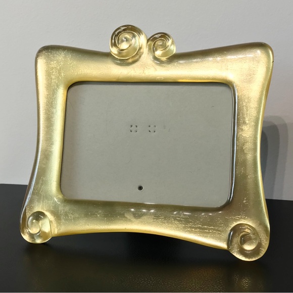 Vintage 5X7 UV Black Light Glow Thick Lucite Gold Leaf Swirl Picture Photo Frame - Picture 6 of 16